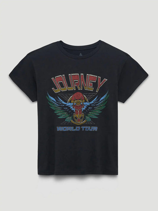 Journey World Tour Retro Reg Graphic Tee in Washed Black