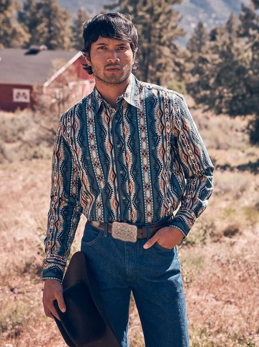 Men's Checotah® Long Sleeve Western Snap Printed Shirt in High Desert