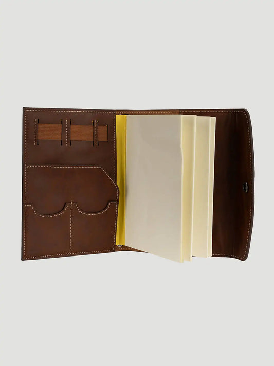 Womens Boot Stich Leather Journal:Cognac:One Size