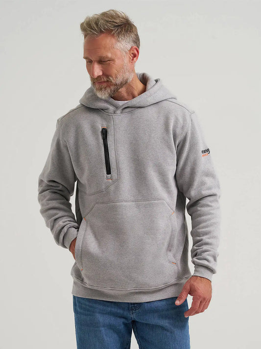 Wrangler® FR Flame Resistant Knit Hoodie in Grey Heather