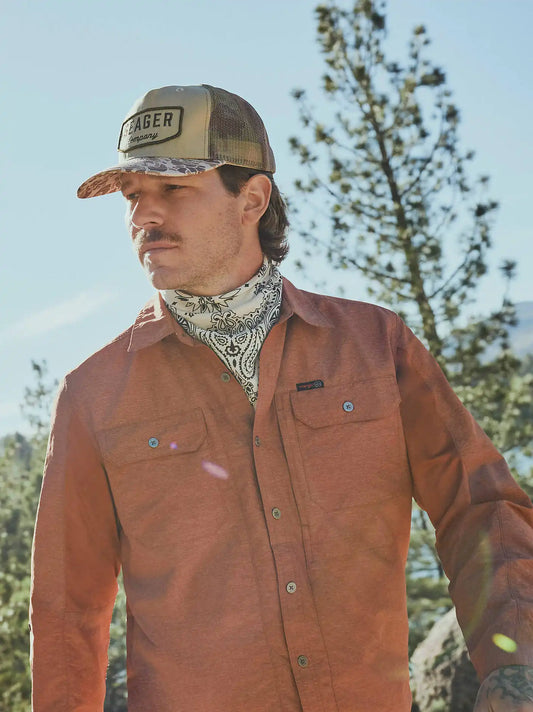 Wrangler ATG™ Men's Mixed Material Shirt in Mahogany