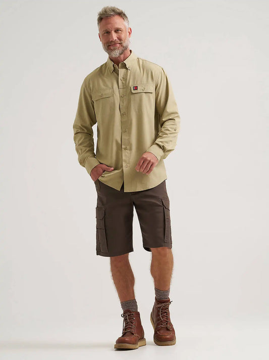 Wrangler® RIGGS Workwear® Performance Canvas Ranger Cargo Short in Dark Brown