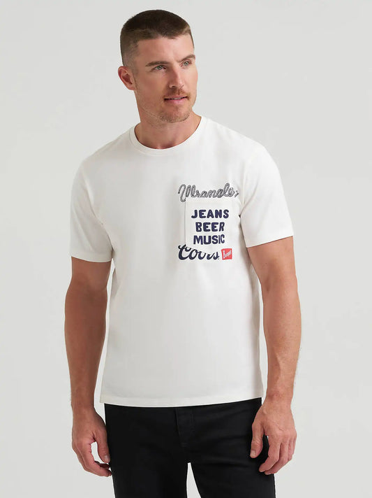 Wrangler x Coors Pocket T-Shirt in Marshmallow