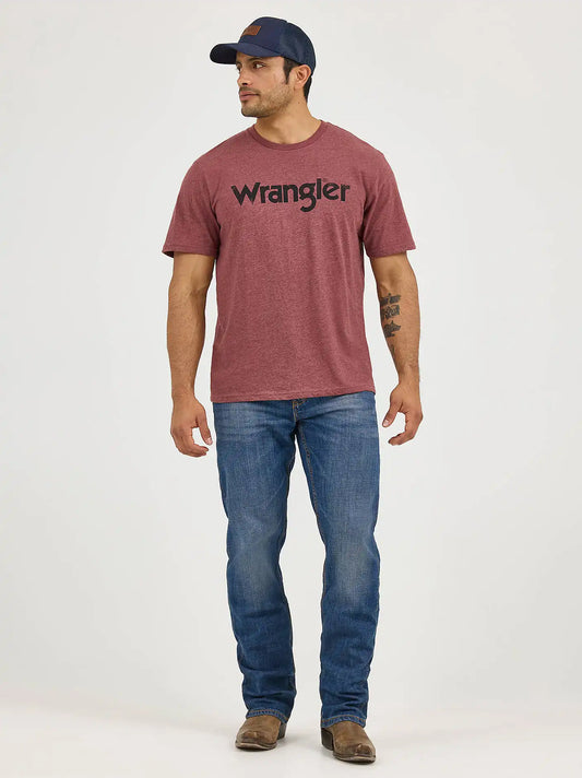 Men's Wrangler Kabel Logo T-Shirt in Burgundy