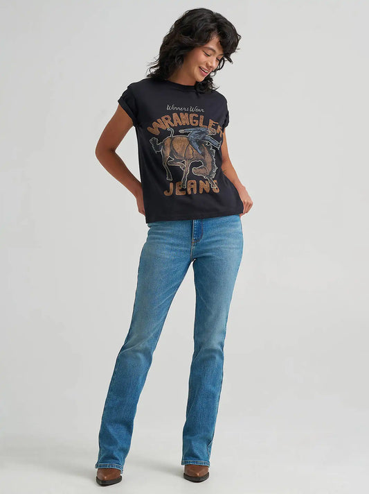 Women's High Rise Bootcut Jean in Charlotte
