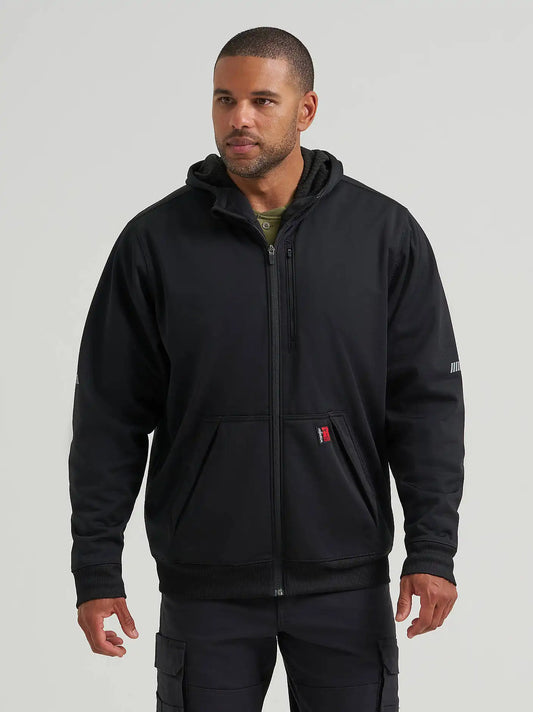 Wrangler® RIGGS Workwear® Technical Hooded Zip Sweatshirt in Jet Black