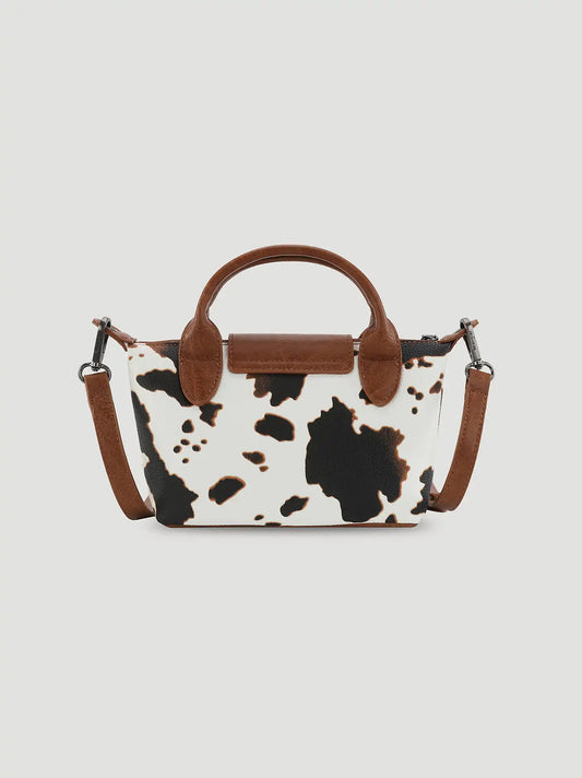 Cow Print Mini Cross Body:Brown:One Size