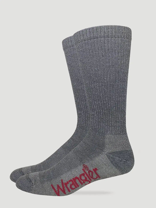 Mens Merino Wool Crew Socks:Heather Grey:L