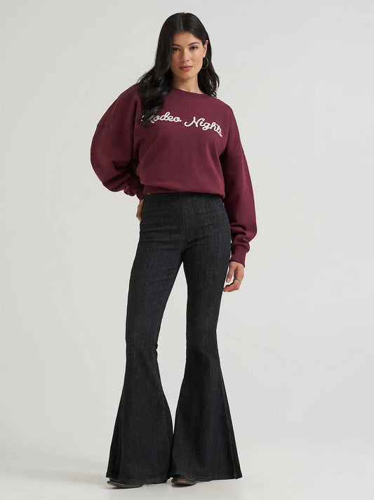 Lainey Wilson x Wrangler Pull On Bell Bottoms in Washed Black