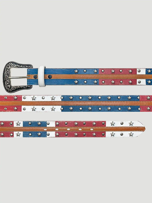 Women's Americana Leather Belt in White