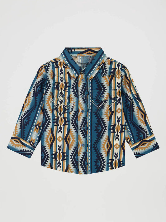 Little Boy's Checotah Long Sleeve Western Snap Shirt in High Desert