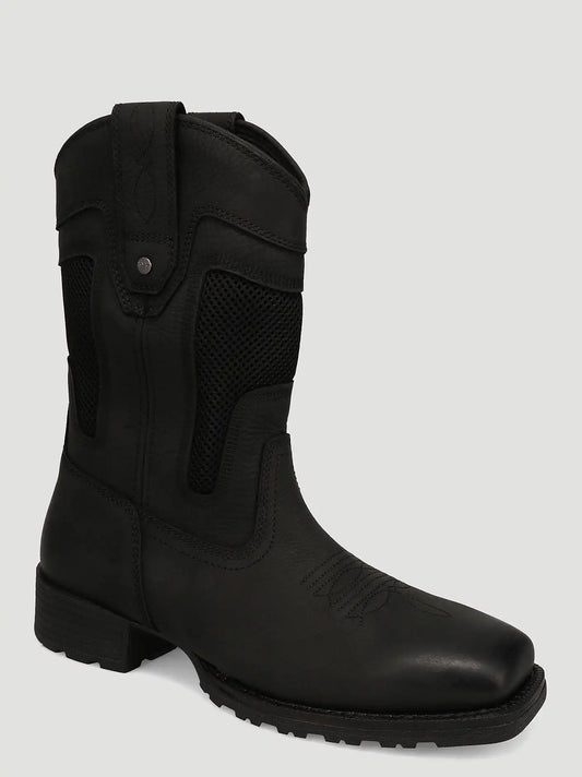 Men's Stockton Square-Toe Vented Western Boot in Black