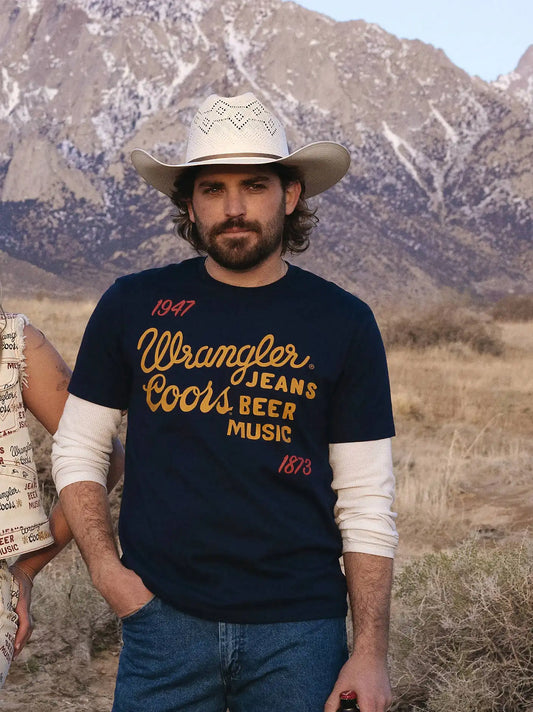 Wrangler x Coors Logo T-Shirt in Navy