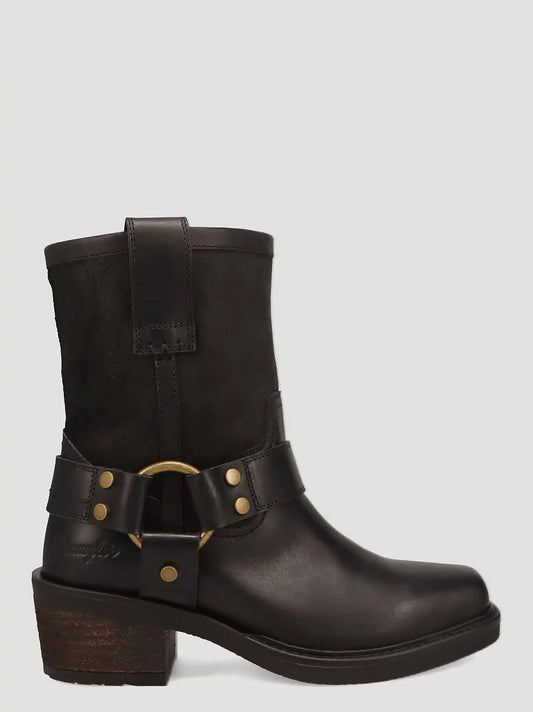 Women's Bessie Square-Toe Harness Casual Boot in Black