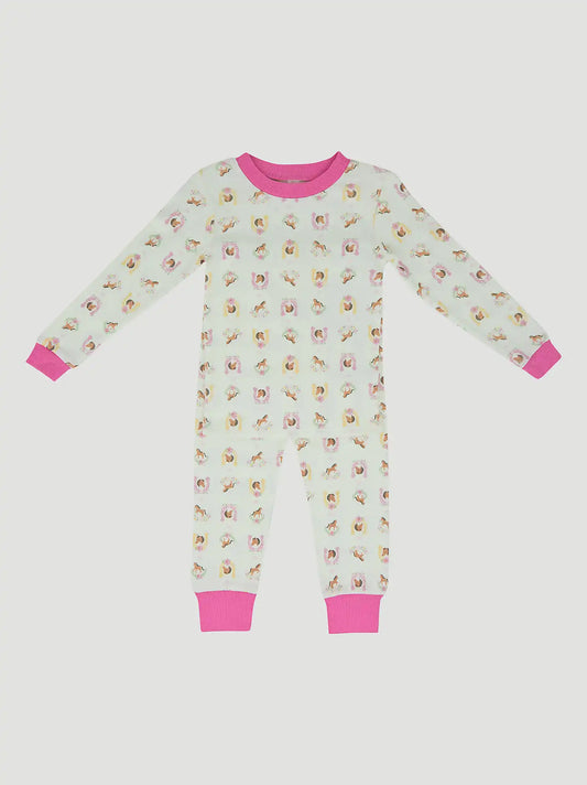 Wrangler Toddler Girl's Pajama Set in Horses