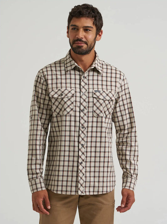 Men's Outdoor Hydro Plaid Shirt in Tan