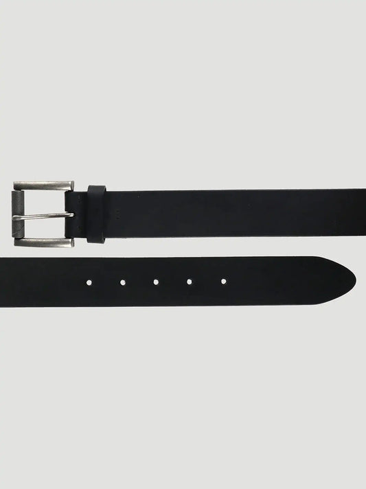 Men's Stitched Leather Belt in Black