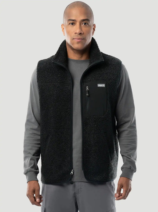 Men's Wrangler ATG™ Sherpa Utility Hiking Vest in Black Caviar