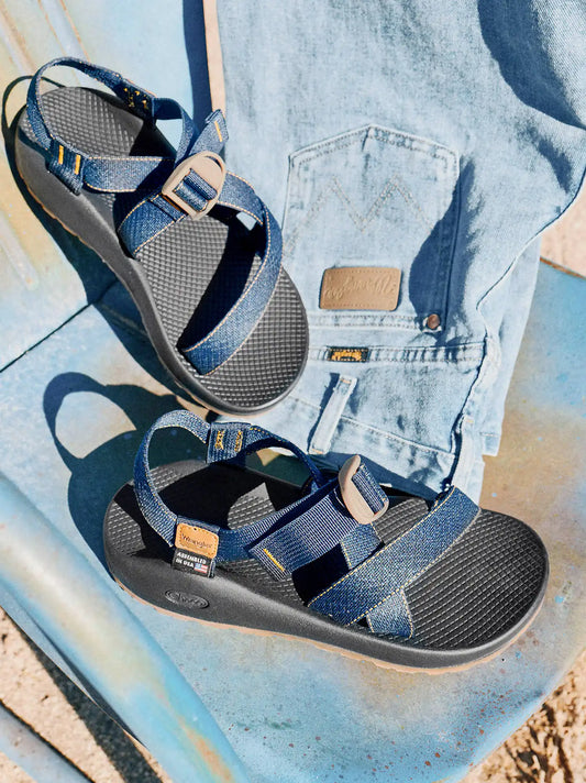 Chaco x Wrangler Women's Z1 Classic Sandal in 47 Dark Wash