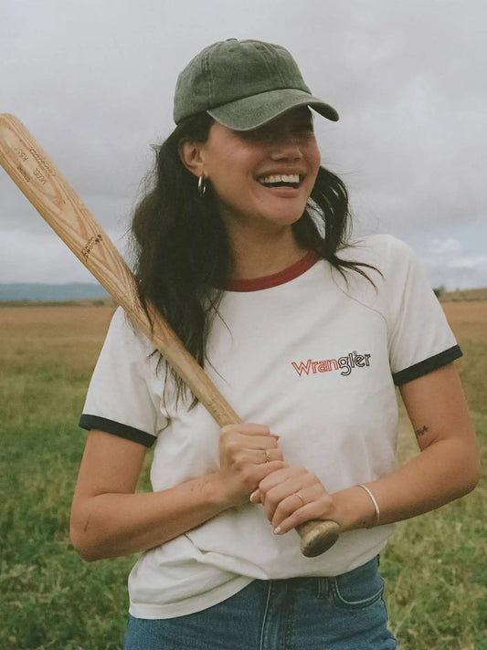 Wrangler® Americana Ringer Tee in White