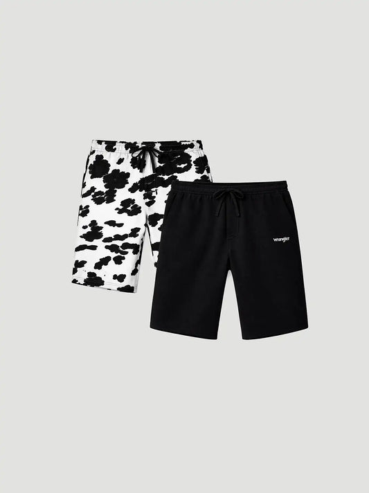 Men's Sleep Shorts (2-Pack) in Black/White