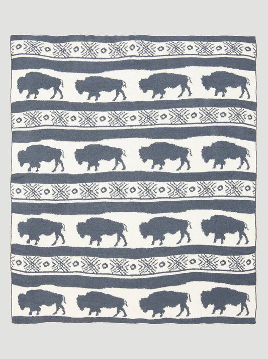Wrangler Stretchy Throw Blanket:Buffalo Slate:One Size