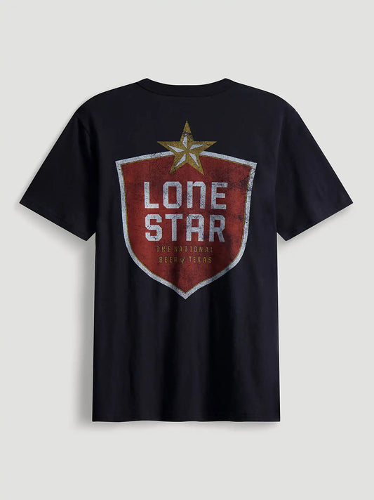 Lone Star Texas Beer Back Graphic T-Shirt in Washed Black
