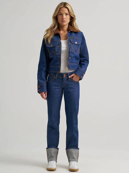 Super Wrangler Women's Low Rise Cuff Jean in Super Raw