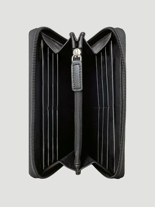 Womens Croco Wallet:Black:One Size