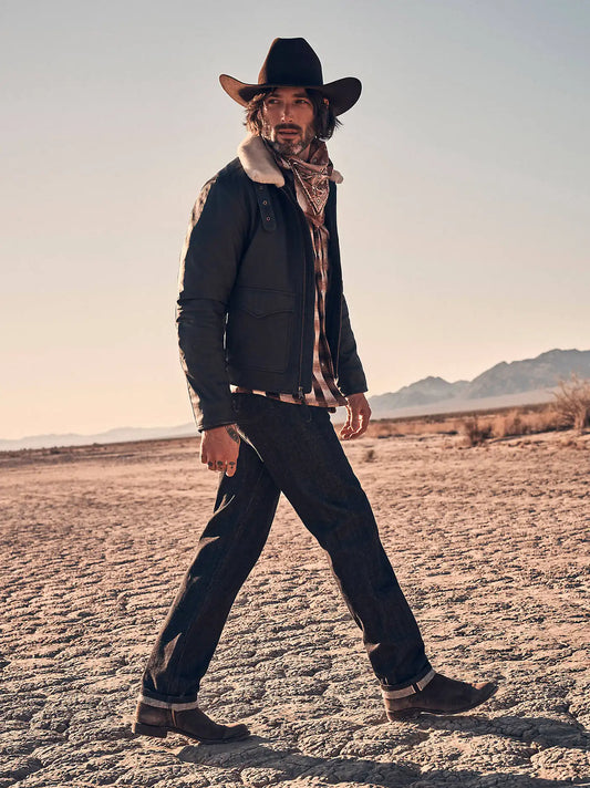 Wrangler® Cowboy Cut® Raw Selvedge Blue Bell Jean in Black Raw