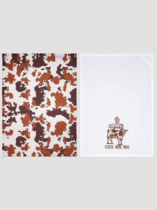 Wrangler Tea Towels 2 Pack:Cow:One Size