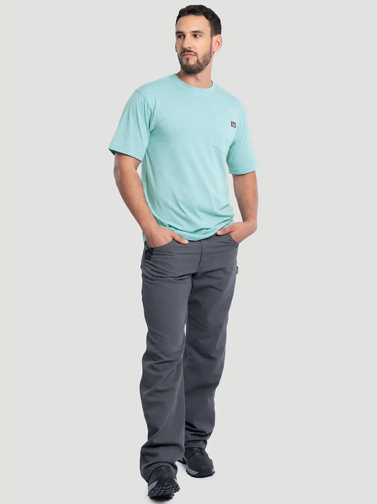 Men's Workwear Heather Pocket T-Shirt in Porcelain Blue
