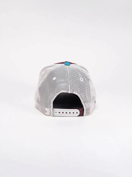 Stripe Bill Boot Stitch Trucker Hat:Cappuccino:One Size