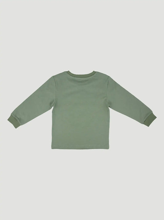 Wrangler Boy's Long Sleeve Graphic T-Shirt in Cowboy Green