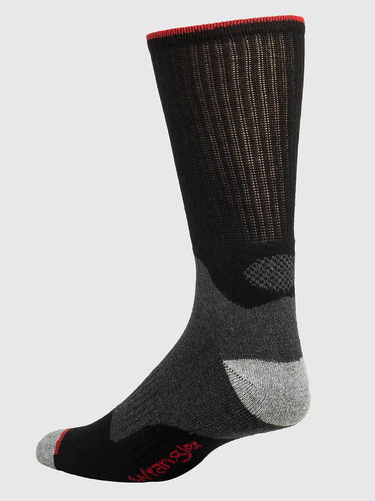 Mens Crew Work Socks (6-Pack):Black:ONE SIZE