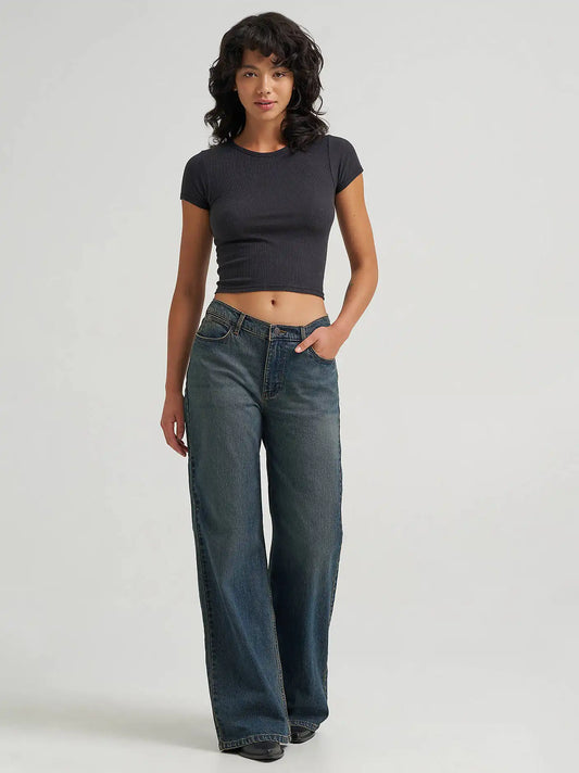 Women's Low Rise Baggy Jean in Butterfly