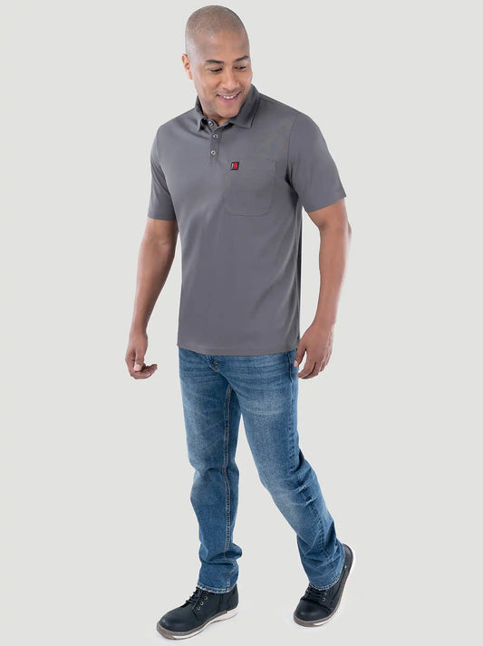 Mens RIGGS WORKWEAR Performance Pocket Polo:Charcoal:M