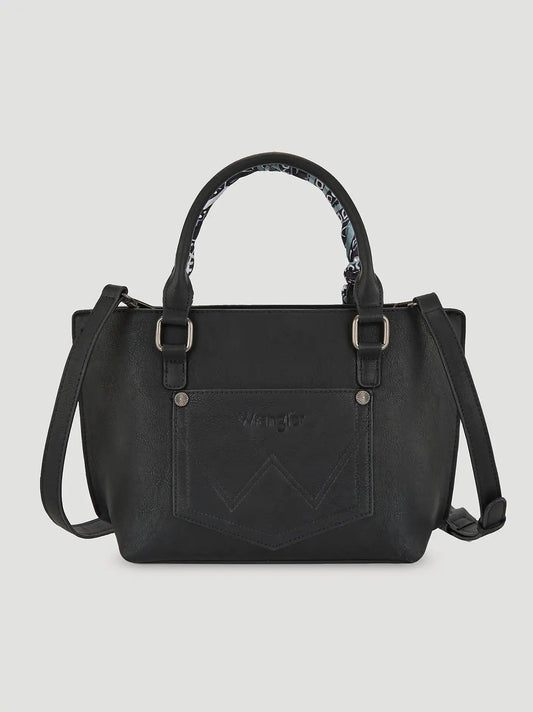 Bandana Print Wide Mini Tote:Black:One Size: