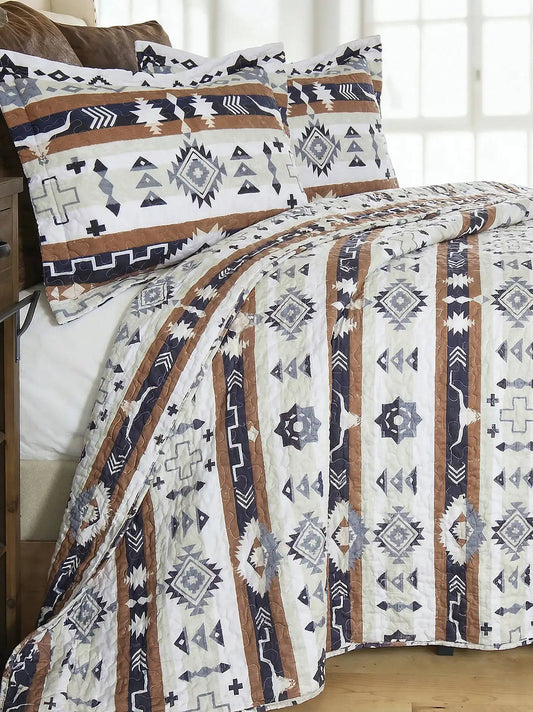 Wrangler Twin Quilted Bedding Set:White:Twin