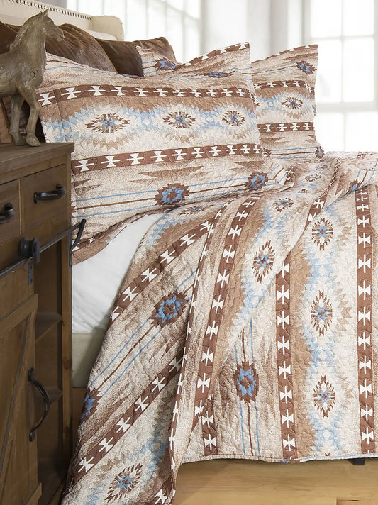 Wrangler Twin Quilted Bedding Set:Brown:Twin