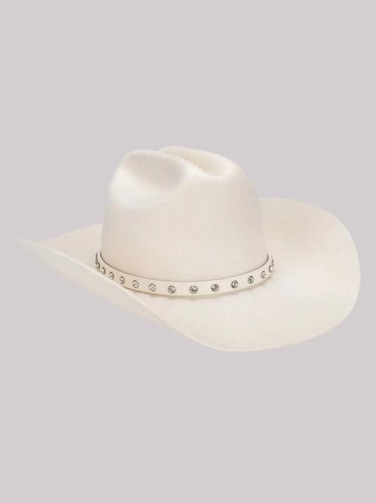 Womens Sparkle Band Cowboy Hat:Ivory:One Size
