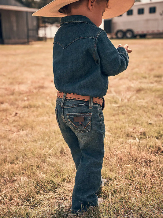 Little Boy's Stitched Pocket Bootcut Jean in Ropin'