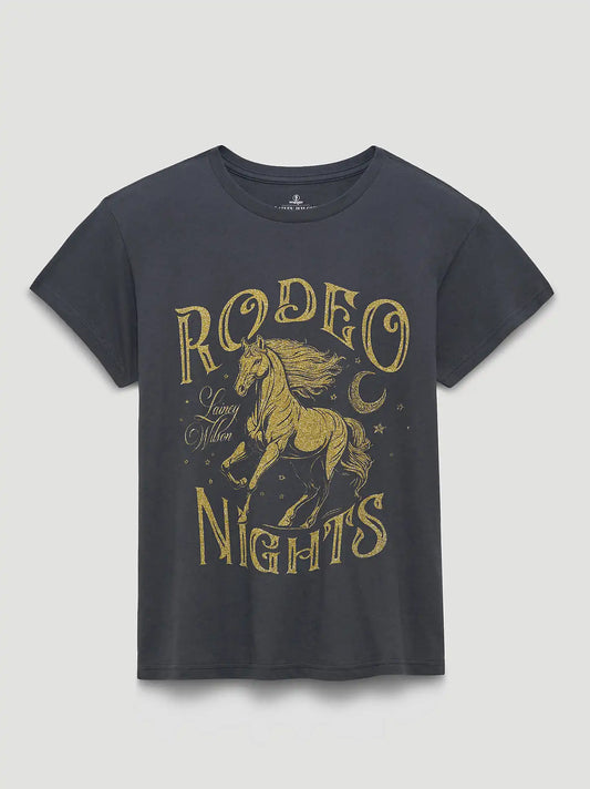 Lainey Wilson Rodeo Nights Retro Reg Graphic Tee in Asphalt
