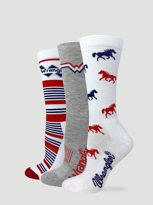 Womens Americana Crew Socks Box Set 3 Pack:Americana:One Size