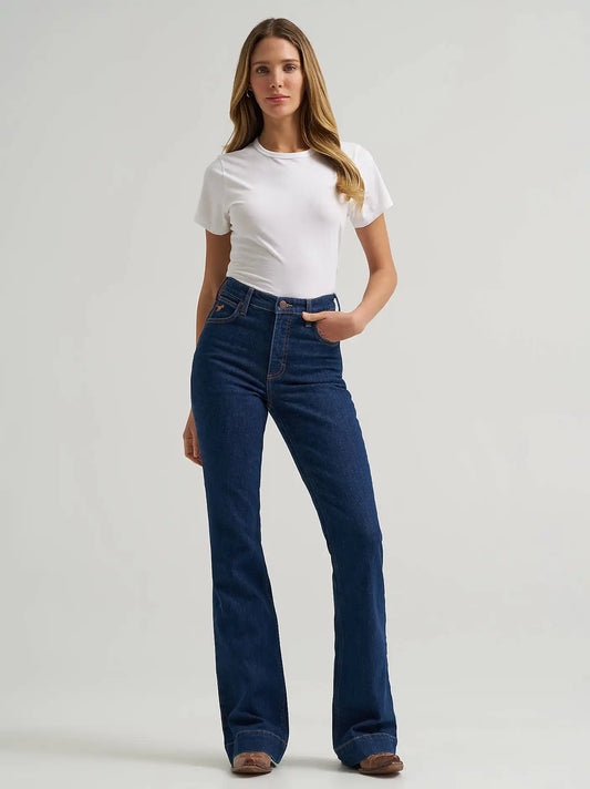 Women's High Rise Bell Trouser Wrangler Riding Jean in Emerie