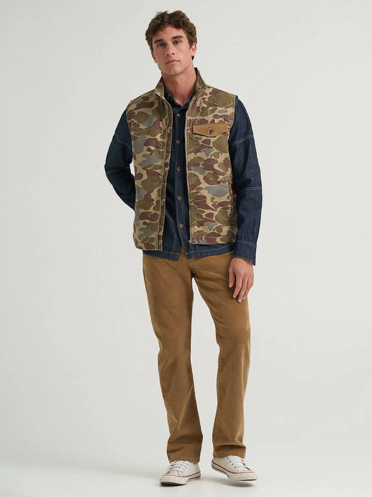 Men's Sherpa Lined Vest in Camo Petrified Oak