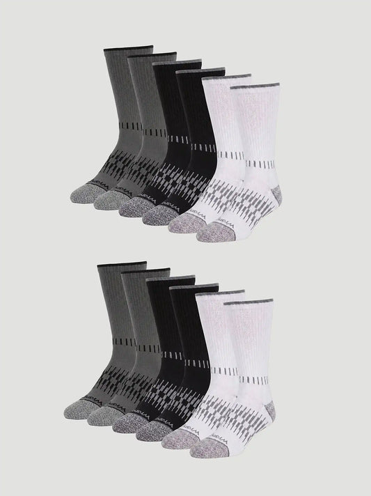 Wrangler RIGGS Workwear Tough Flex Crew Sock 6 Pack:Classic:One Size