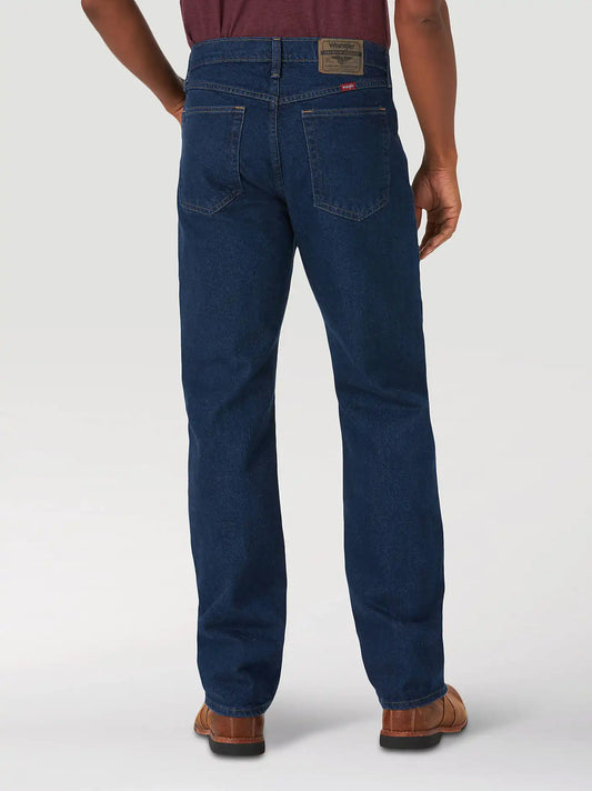 Wrangler® Five Star Premium Denim Comfort Stretch Regular Fit Jean in Dark Indigo