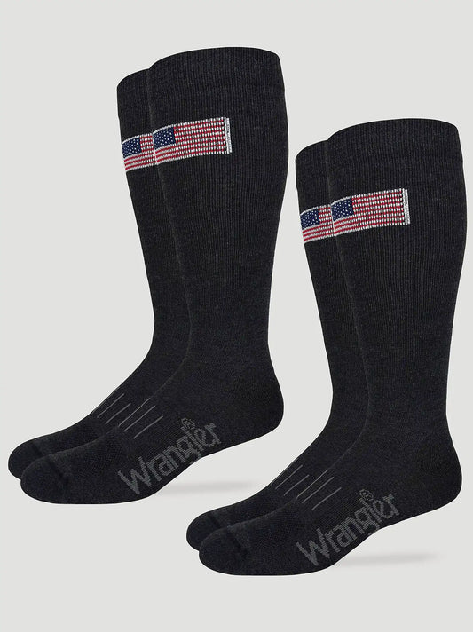 Mens Ultra Dri USA Tall Boot Sock:Charcoal:L