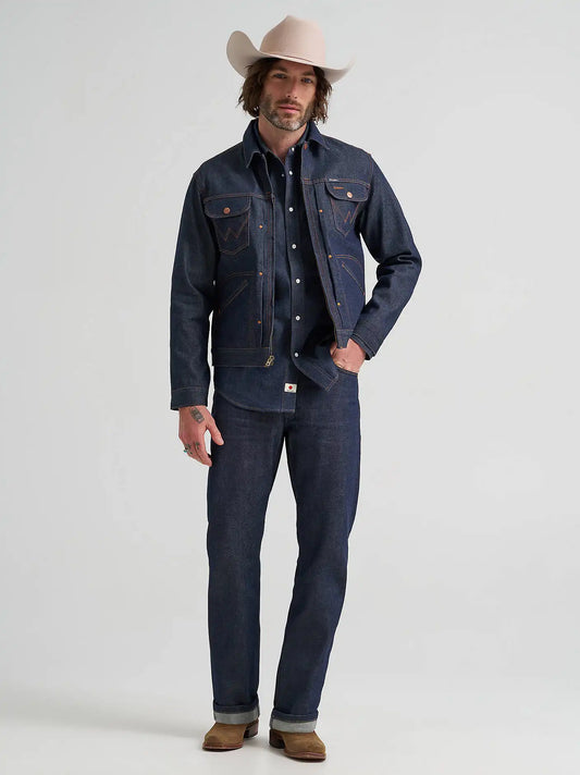 Men's Raw Selvedge Blue Bell Jacket in Indigo Raw